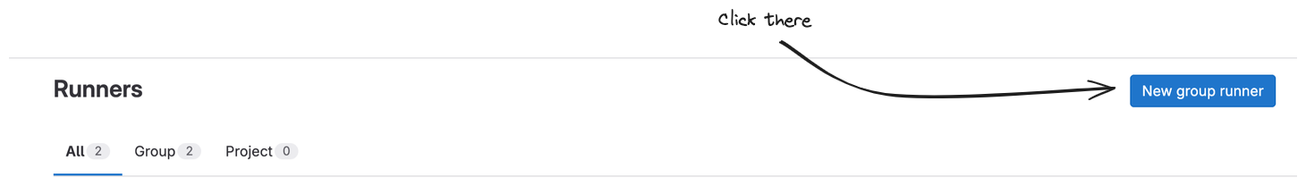 Gitlab runners creation button