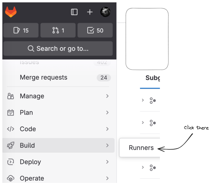 Gitlab group left bar